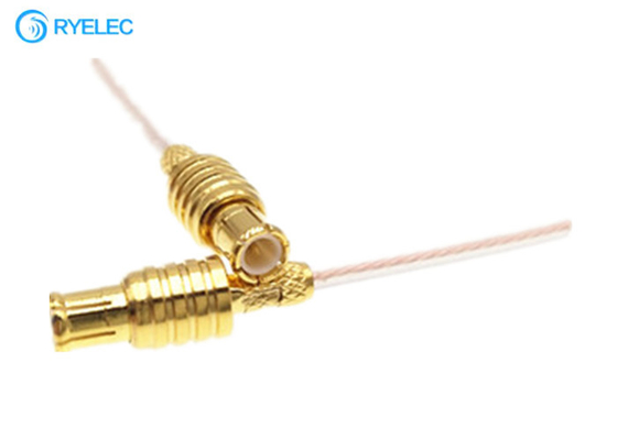 Antenna diritta placcata dorata del connettore della spina maschio Mcx con il cavo della treccia Rg174 fornitore