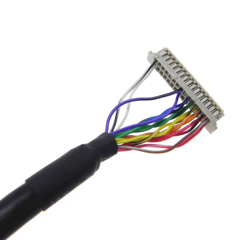 Pin LCD su ordinazione dell'incavo DF20-20DS-1C 20 del passo dell'assemblaggio cavi Df13 1.25mm dell'esposizione LVDS di