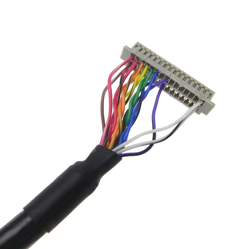 Pin LCD su ordinazione dell'incavo DF20-20DS-1C 20 del passo dell'assemblaggio cavi Df13 1.25mm dell'esposizione LVDS di
