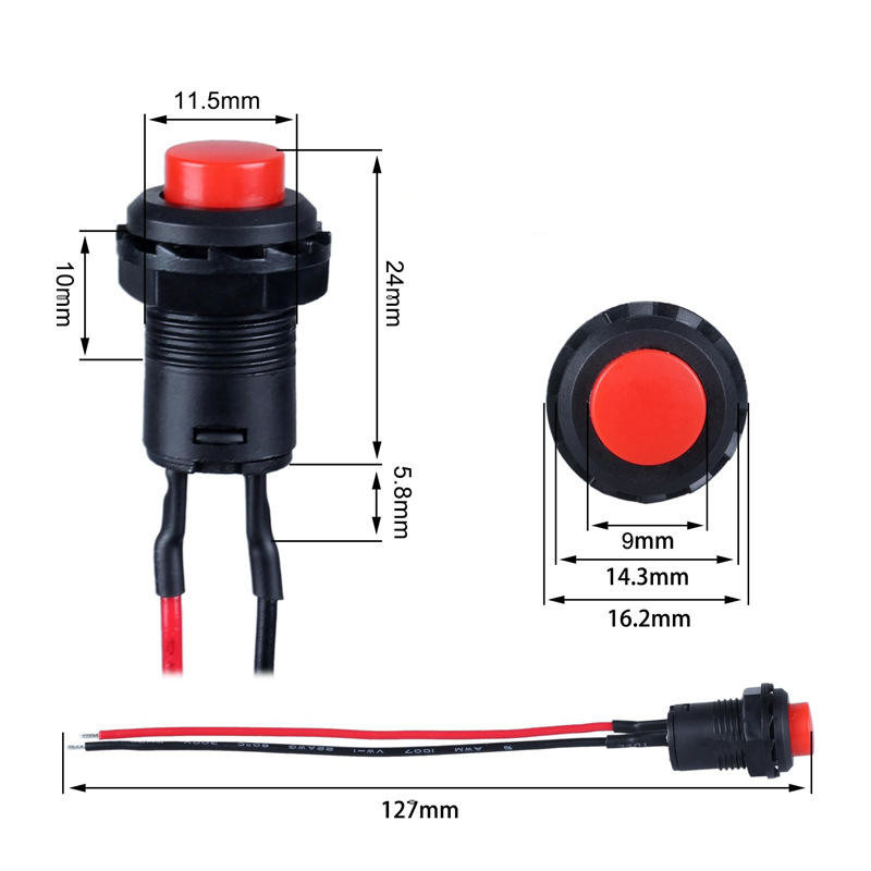 Wintai-Tech pulsante pulsante interruttore 12v pulsante pulsante pulsante 12mm pulsante pulsante momentaneo