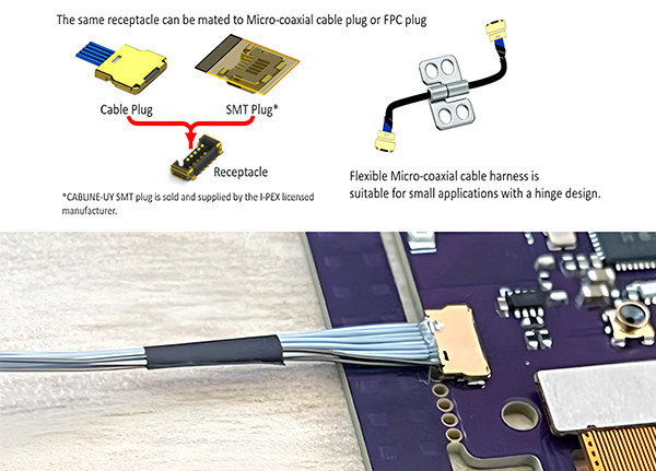 LVDS Cableline UY 10P 0.35mm Pitch I Pex 20857-010T-01 Assemblaggi di cavi per cavi coassiali micro Ipex