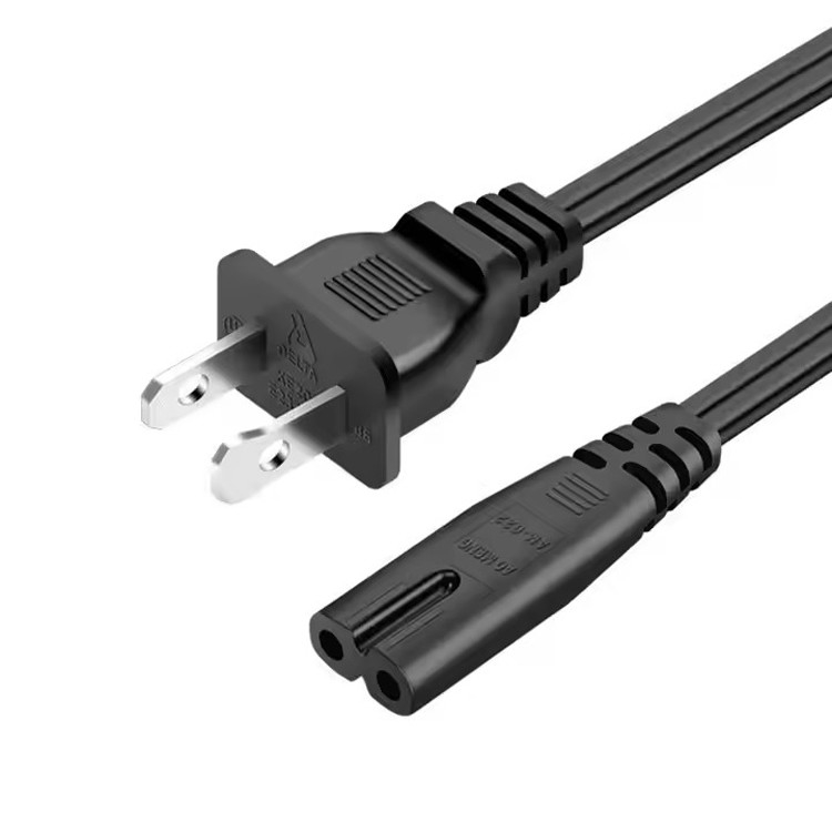 Copper puro di buona qualità 120V 18 Awg 2pin C7 Linea di estensione Spt-2 White AC Power Cord 5FT 2 Prong For Home Appliance Lap