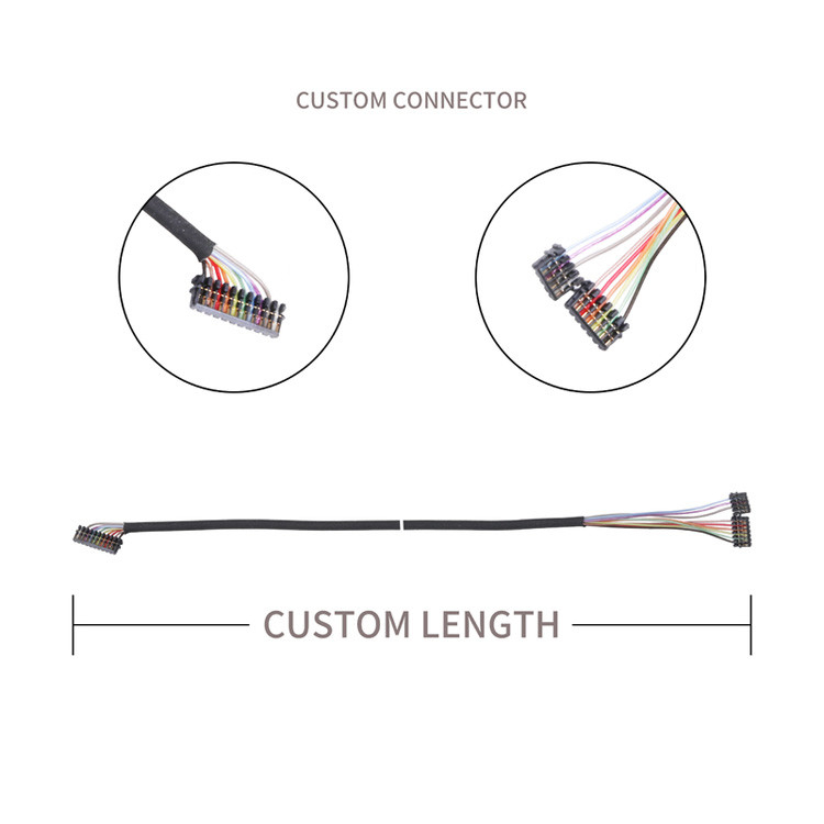Fabbrica personalizzata Assemblaggio di cavi 0.6 PITCH JST 04XSR-36KHF 06XSR-36KHF 10XSR-36KHF Micro connettori coaxi