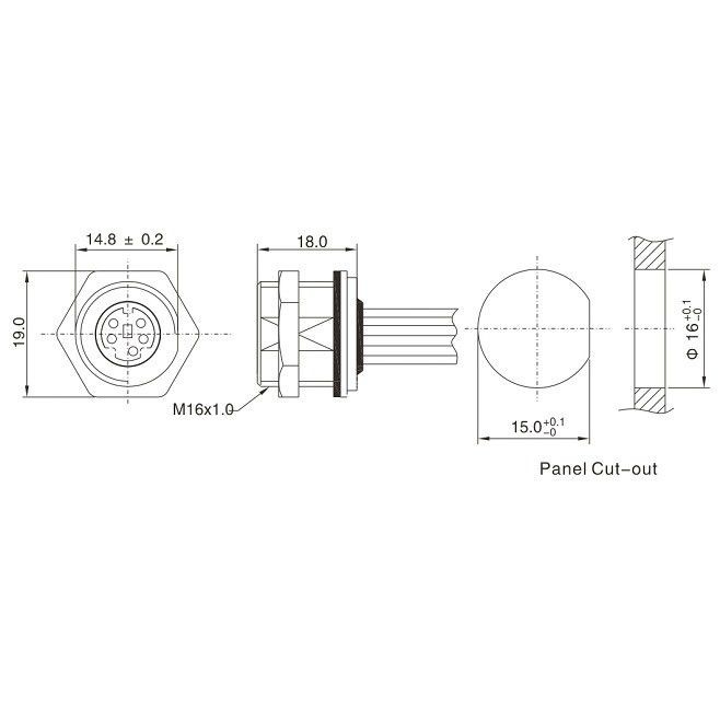 Fabbrica MD WF 6 Pin Mini Din Cable, IP67 Diretto Isobus Cable Lvds Display Connector