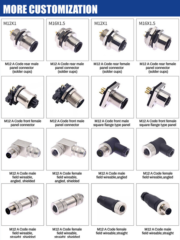 Fabbrica MD WF 6 Pin Mini Din Cable, IP67 Diretto Isobus Cable Lvds Display Connector