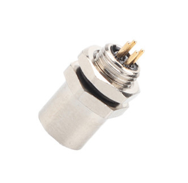 Fabbrica M5 Codice-A 4Pin Panel Flange PCB Femminile Socket Circular Connector IP67