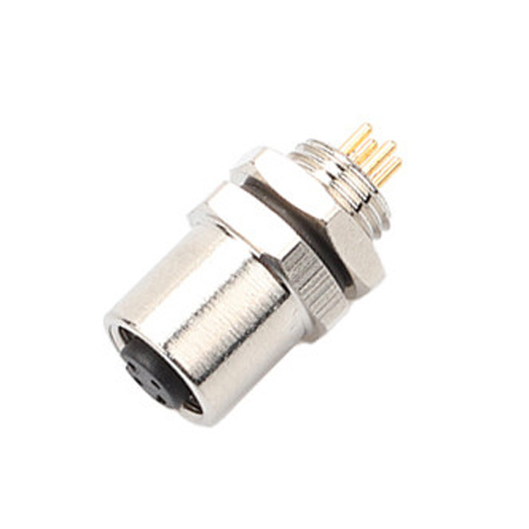 Fabbrica M5 Codice-A 4Pin Panel Flange PCB Femminile Socket Circular Connector IP67