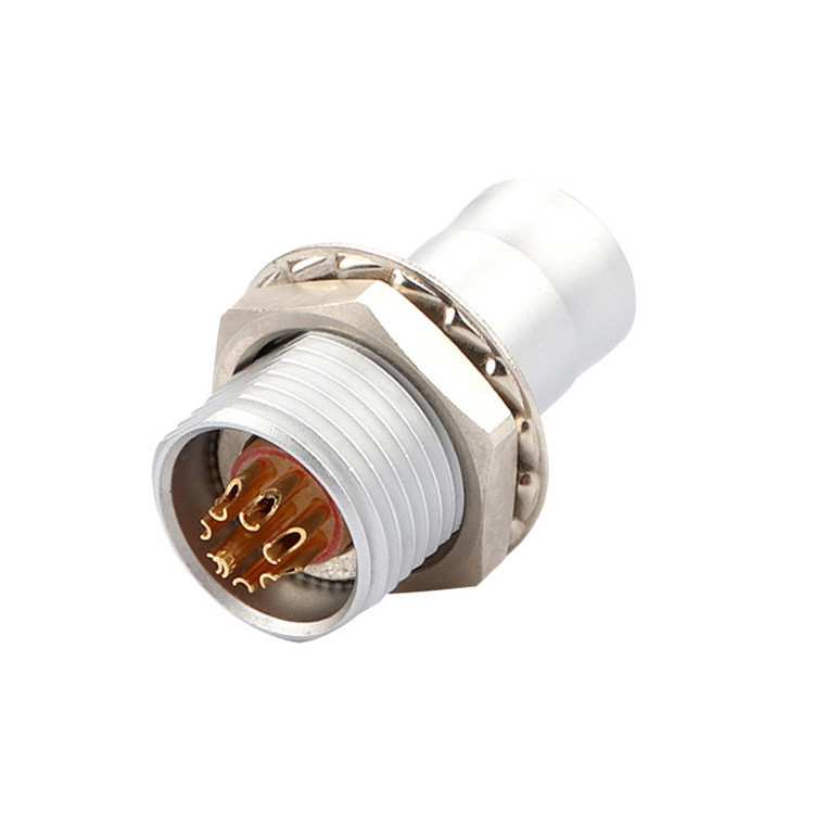 Soluzione industriale per il blocco automatico push-pull 8Pin T2 con pannello di connettore circolare con spina fissa senza dispositivo di blocco