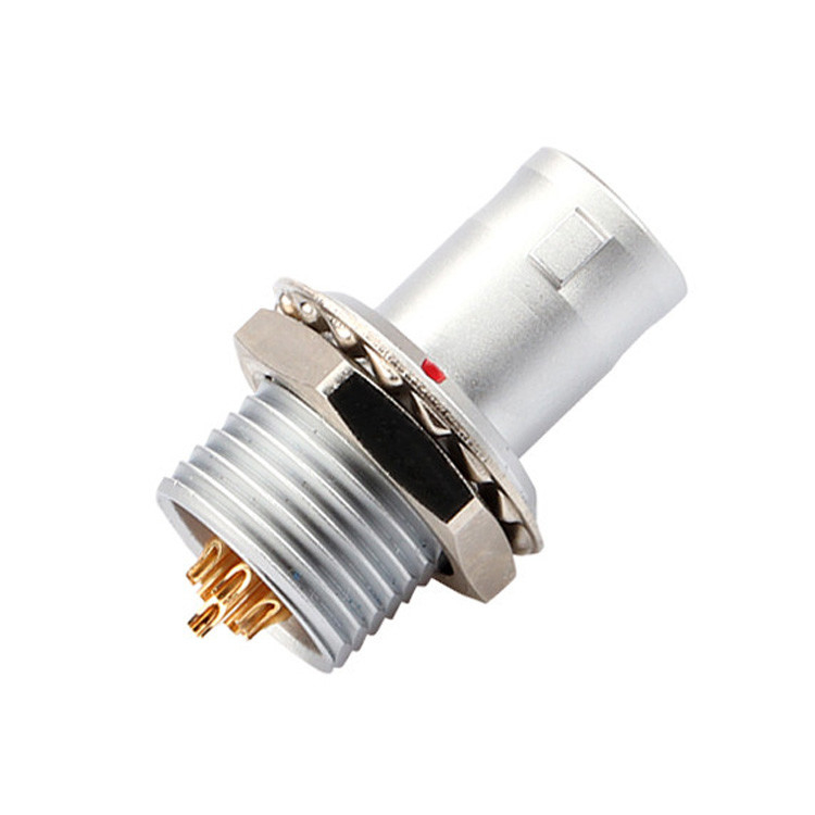 Soluzione industriale per il blocco automatico push-pull 8Pin T2 con pannello di connettore circolare con spina fissa senza dispositivo di blocco