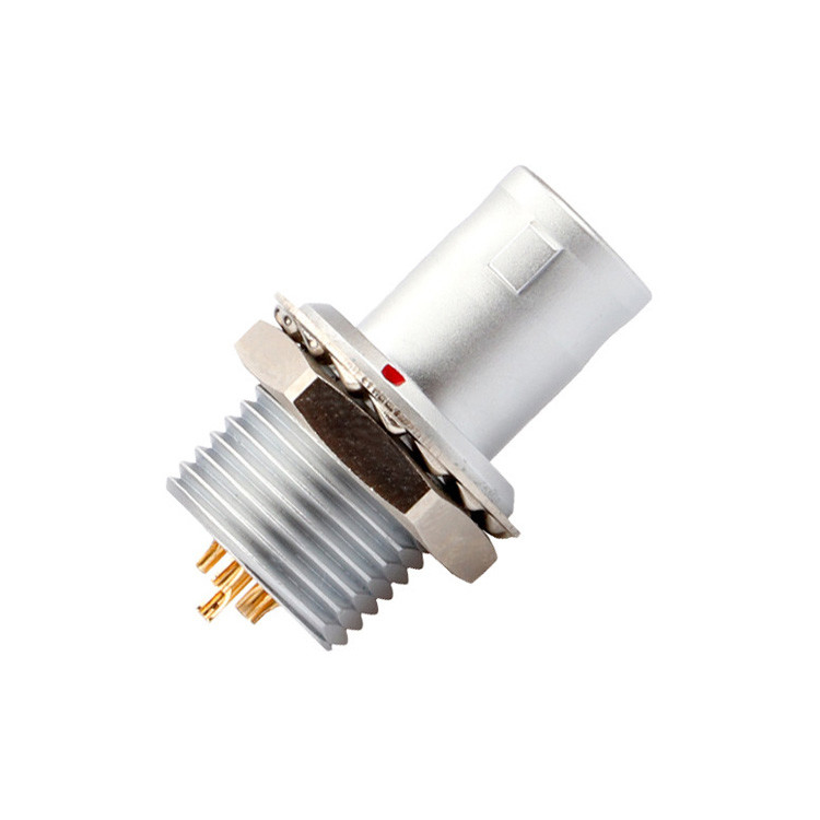 Soluzione industriale per il blocco automatico push-pull 8Pin T2 con pannello di connettore circolare con spina fissa senza dispositivo di blocco