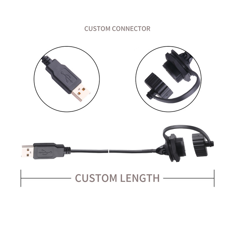 L'USB 2.0 un fermaglio con lo schermo ed il cappuccio all'USB 2.0 un usb cabla su misura