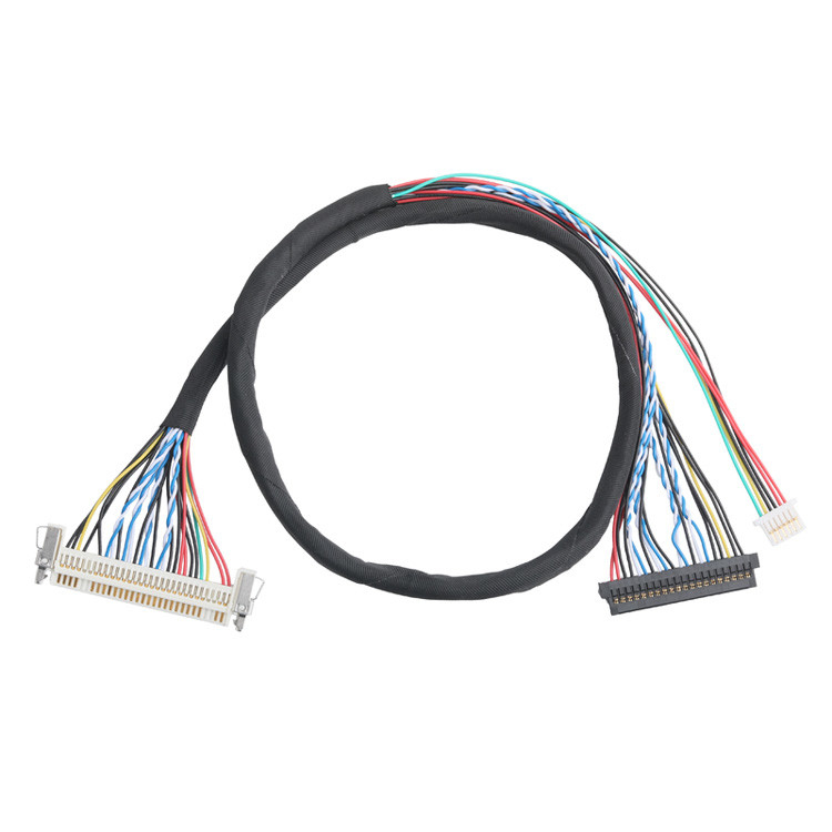 OEM/ODM Assemblaggio di cavi LVDS da JAE FI-X30HL 30P 1.0mm Pitch a JAE FI-S20S 20P e SHLP-6P