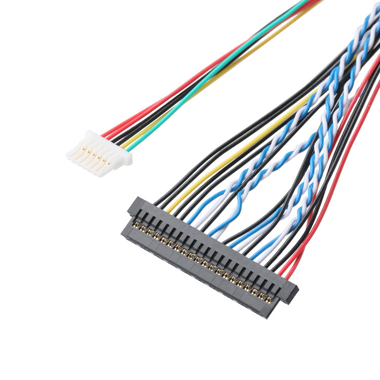 OEM/ODM Assemblaggio di cavi LVDS da JAE FI-X30HL 30P 1.0mm Pitch a JAE FI-S20S 20P e SHLP-6P
