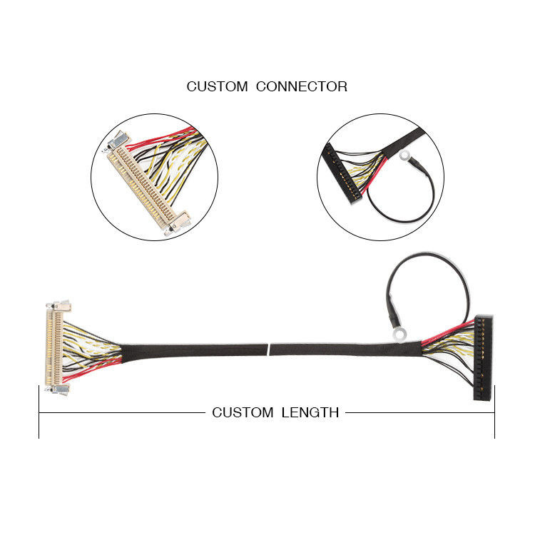 30 pin LVDS Cable Assembly, 51 pin FI X30HL-B Lvds Cable per il pannello LCD