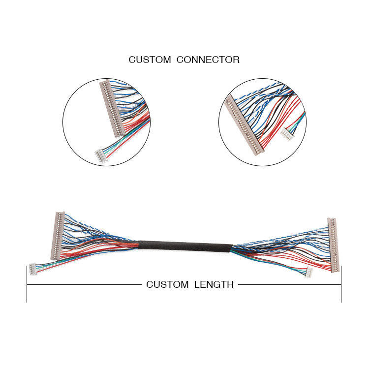 250V 20 Pin Lvds Cable  Df 14 a Df14 per il connettore dell'esposizione dei lvds del computer portatile