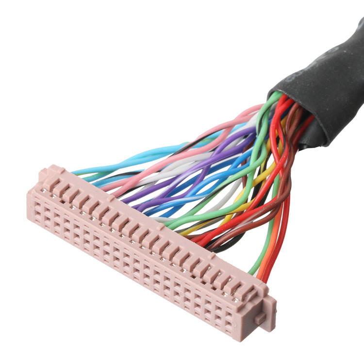 OEM/ODM LVDS Assemblaggio del cavo da  DF13-40Pin Con 1.25mm Pitch To HD-SUB 26P Female Solder UL 1007 20AWG Cable