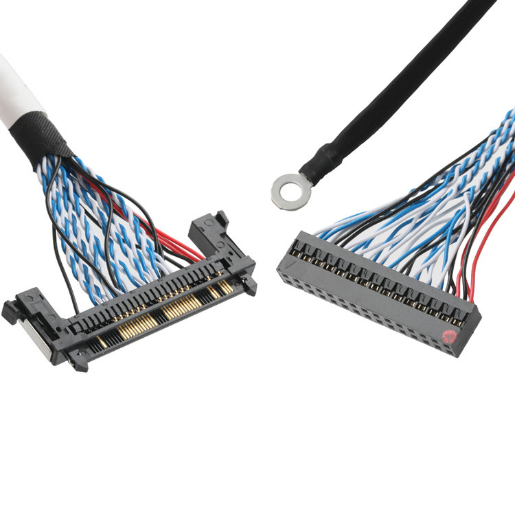 Assemblaggio di cavi LVDS OEM/ODM da JAE FI-RE51HL 51-Pin a DP2.0 30-Pin o EGN UL 1571 28AWG