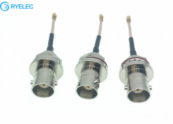 Assemblaggio di cavi RF impermeabile IP67 BNC femmina posteriore bluhead a IPX UFL RG178 cavi a coda di rame placcati