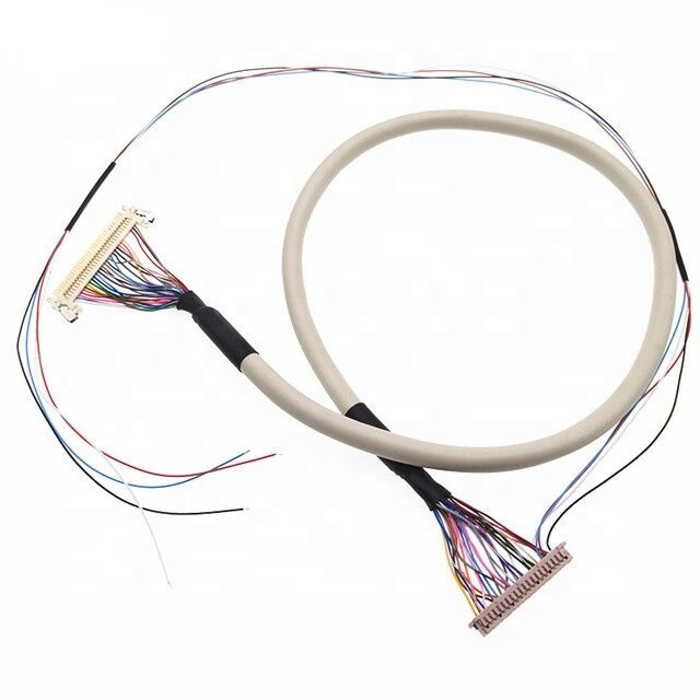 Custom LVDS Cable 30PIN to 40PIN with 20-60pin Range and 24-40AWG Wire Size for LCD/Display Applications