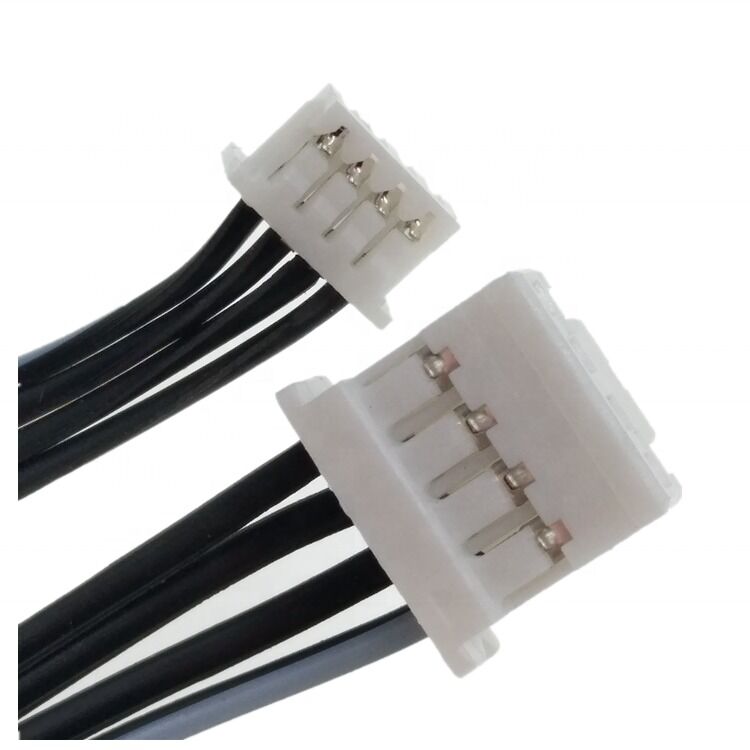 Arnesi di filo personalizzati con cavo di connettore JST da 2.0 pitch e cavo a nastro piatto 4Pin 24AWG di lunghezza 300 mm