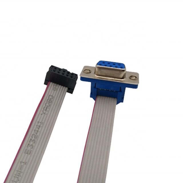 D-SUB DB9 to IDC Flat Ribbon Cable Assembly with Gold-plated Connector and 2.54MM Pitch for Customizable Length Applications