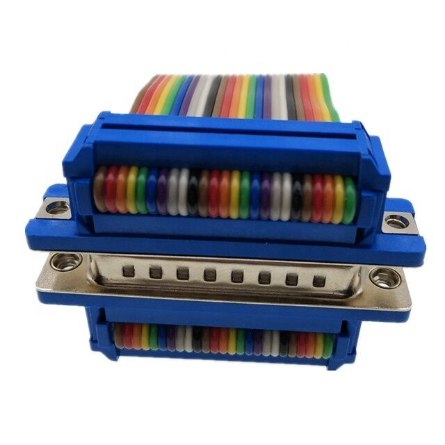 25 pin D-Sub connesso dorato con cavo a nastro piatto di lunghezza personalizzata e connettore IDC crimp