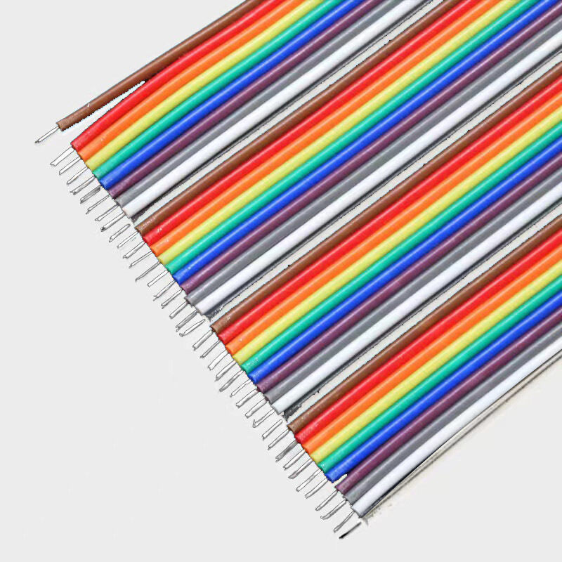 Cavo piatto a nastro con cablaggio arcobaleno personalizzato con isolamento in PVC e connettori IDC con passo da 1,27 mm