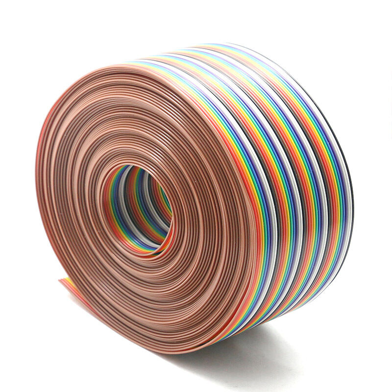 Cavo piatto a nastro con cablaggio arcobaleno personalizzato con isolamento in PVC e connettori IDC con passo da 1,27 mm