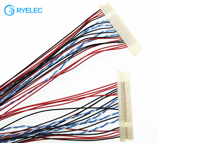 Il cavo di  DF19-30S-1C 30 la P Lvds allo schermo dell'affissione a cristalli liquidi ha condotto il cavo torto 30AWG del segnale del convertitore