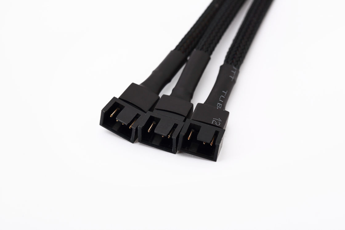 1 a 3 Way Splitter Sleeve 4 Pin Pwm Connector Computer Fan Extension Cable 4p One Point Three
