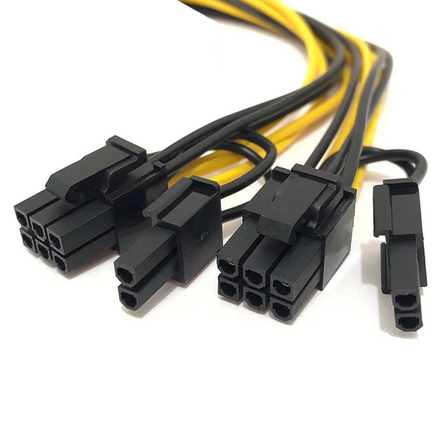 Maschio di Pcie 6pin da raddoppiarsi separatore 18awg 100MM 20CM del cavo elettrico di Gpu del maschio 8pin