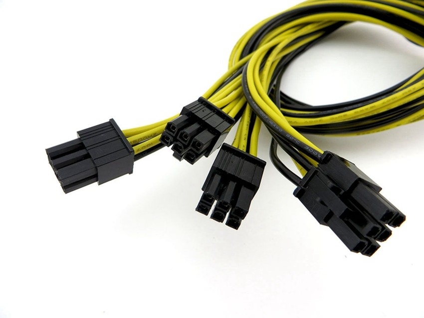 MASCHIO di 16AWG 6PIN al cavo elettrico del PCI E del MASCHIO 8PIN per la carta grafica
